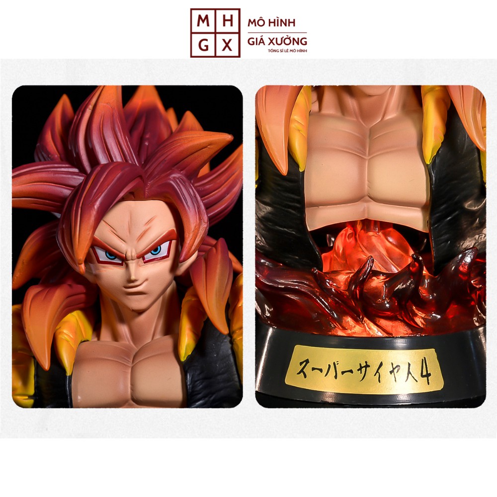 Mô hình Dragon Ball Gogeta Tượng Bán Thân + có led cao 18cm , figure 7 viên ngọc rồng sogoku , mô hình giá xưởng