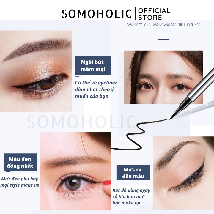 Kẻ mắt đen eyeliner dạng nước không trôi Lameila Eyeliner Somoholic ELN1-NUOC