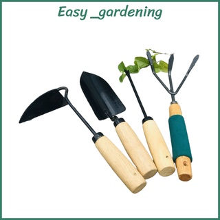 Dụng cụ làm vườn - cuốc gỗ, cào 3 răng, chọc tra gỗ, xẻng gỗ hỗ trợ làm vườn, thuận tiện xới đất, làm đất trồng cây
