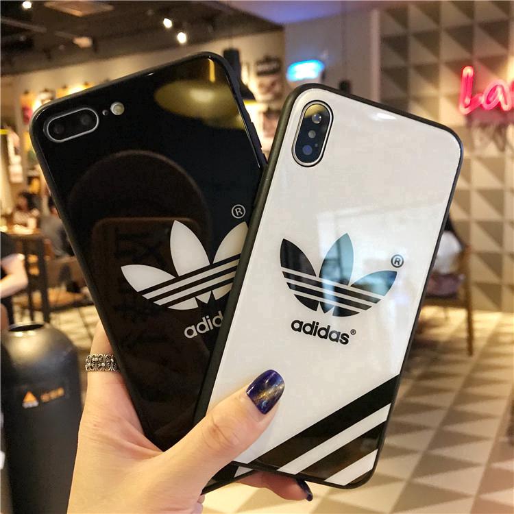 Ốp điện thoại mặt kính in logo adidas cho Iphone 14 13 12 11 Pro MAX Mini 6/6S Plus 7/8 Plus X XS XR XS MAX