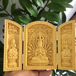 Hộp 3 tượng phật gỗ