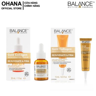 Combo Serum + Kem Mắt Trẻ Hóa Da Balance Gold Collagen Rejuvenating 30ml + 15ml