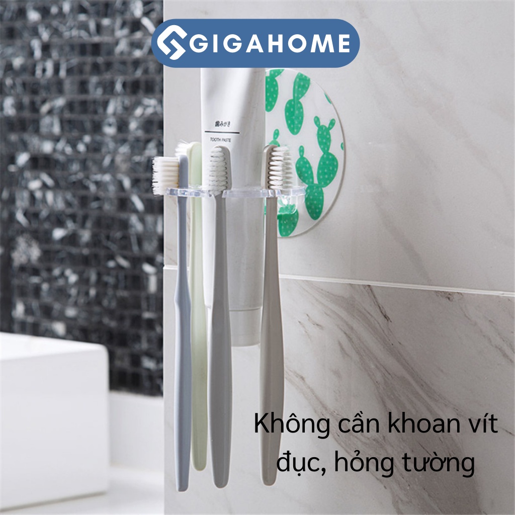 Giá Dán Tường Treo Bàn Chải, Kem Đánh Răng GIGAHOME Không Cần Khoan 9219