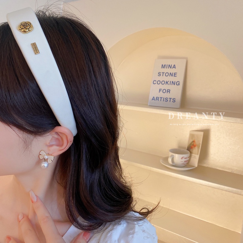 Băng Đô Cài Tóc Bằng Xốp Họa Tiết Hoa Hồng Phong Cách Hàn Quốc Cổ Điển Thời Trang Xinh Xắn