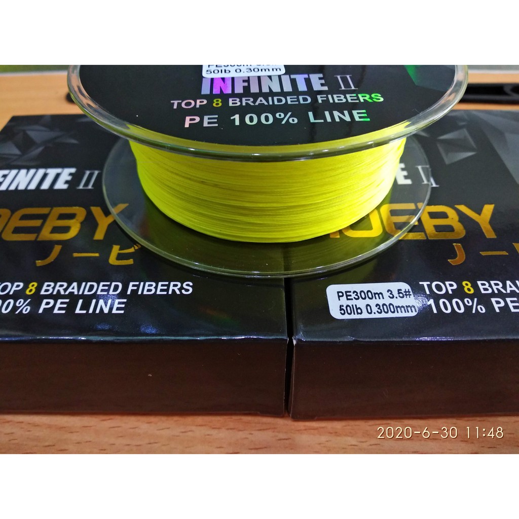 Dây Câu Cá Noeby Infinite II - Dây PE - 150m - 300m - Màu Vàng