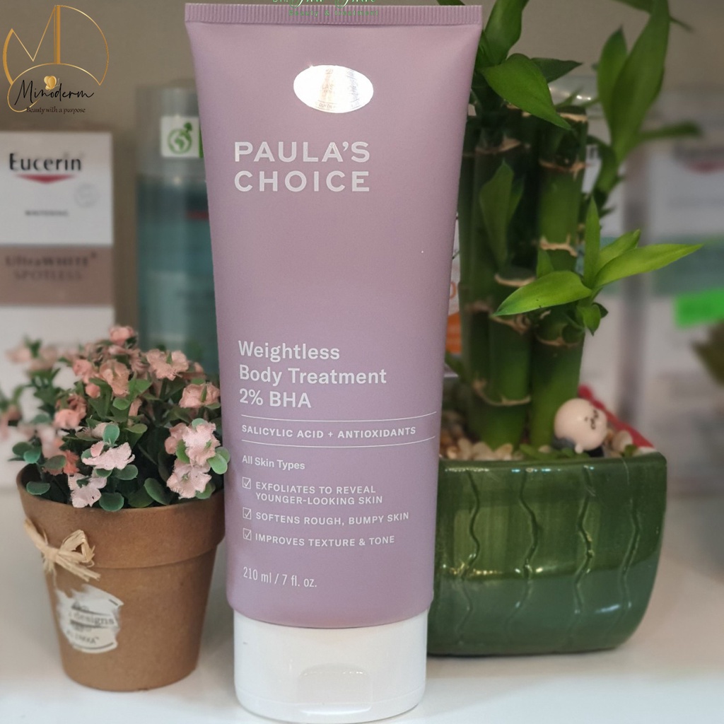 Kem Dưỡng Thể Paula Choice Weightless Body Treatment 2% BHA, Skin Revealing 8% AHA tẩy tế bào chết body 60ml, 210ml