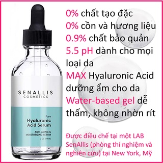 (fullsize)Tinh chất Hyaluronic Acid cấp ẩm căng da thu nhỏ lỗ chân lông cho da dầu khô nhạy cảm