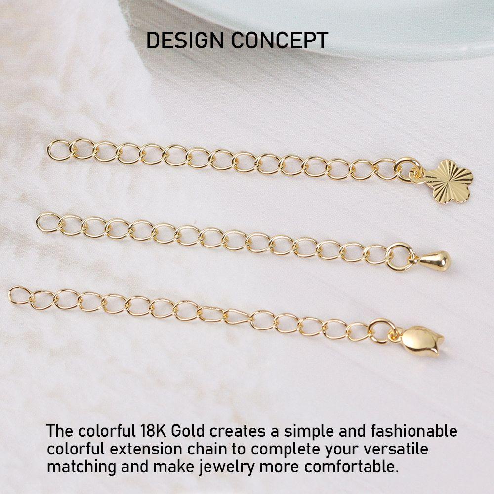 1 5 Đuôi Dây Xích Nối Dài Làm Trang Sức Thủ Công 18k|Đầu Nối Vòng Đeo Tay Bằng Thép Không Gỉ