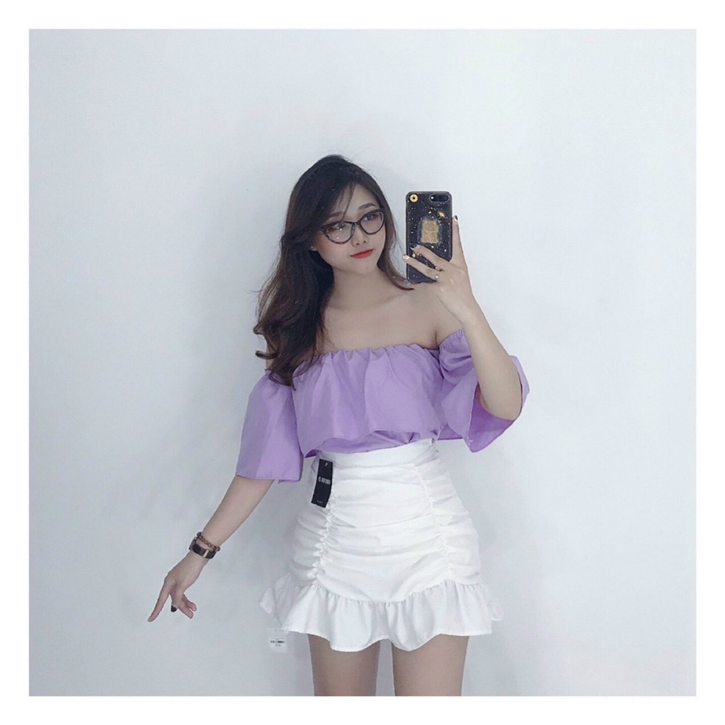 [HOT] ÁO BẸT VAI TẦNG PC93212 CHẤT KATE LỤA  4 màu