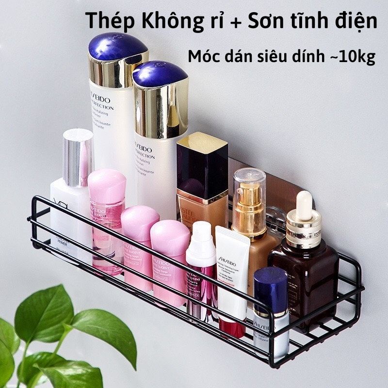 Kệ góc nhà tắm cao cấp phun sơn tĩnh điện chống rỉ móc treo dán tường siêu dính trong nhà tắm, nhà bếp cực kì tiện dụng