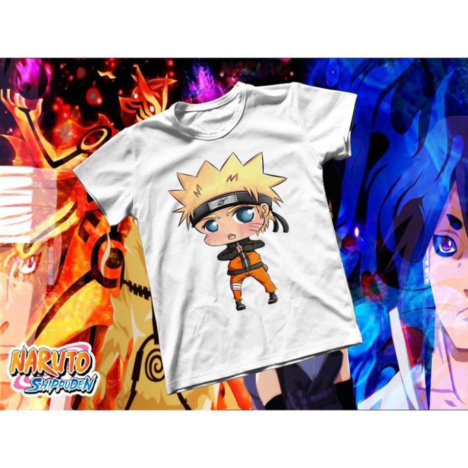 Áo thun Cotton Unisex - Anime - Naruto - Naruto chibi dễ thương giá xưởng