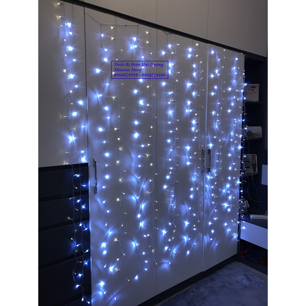 Đèn Led nháy rèm Dài 3m - 8 chế độ nháy trang trí tết TN282 - Có Video -Chế độ không nháy và 7 chế độ nháy vẫn lưu