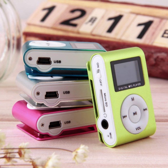 Máy Nghe Nhạc Mp3 MINI có màn hình-kẹp gắn quần áo-tặng tai nghe và dây sạc-digital mp3 player 2-16Gb