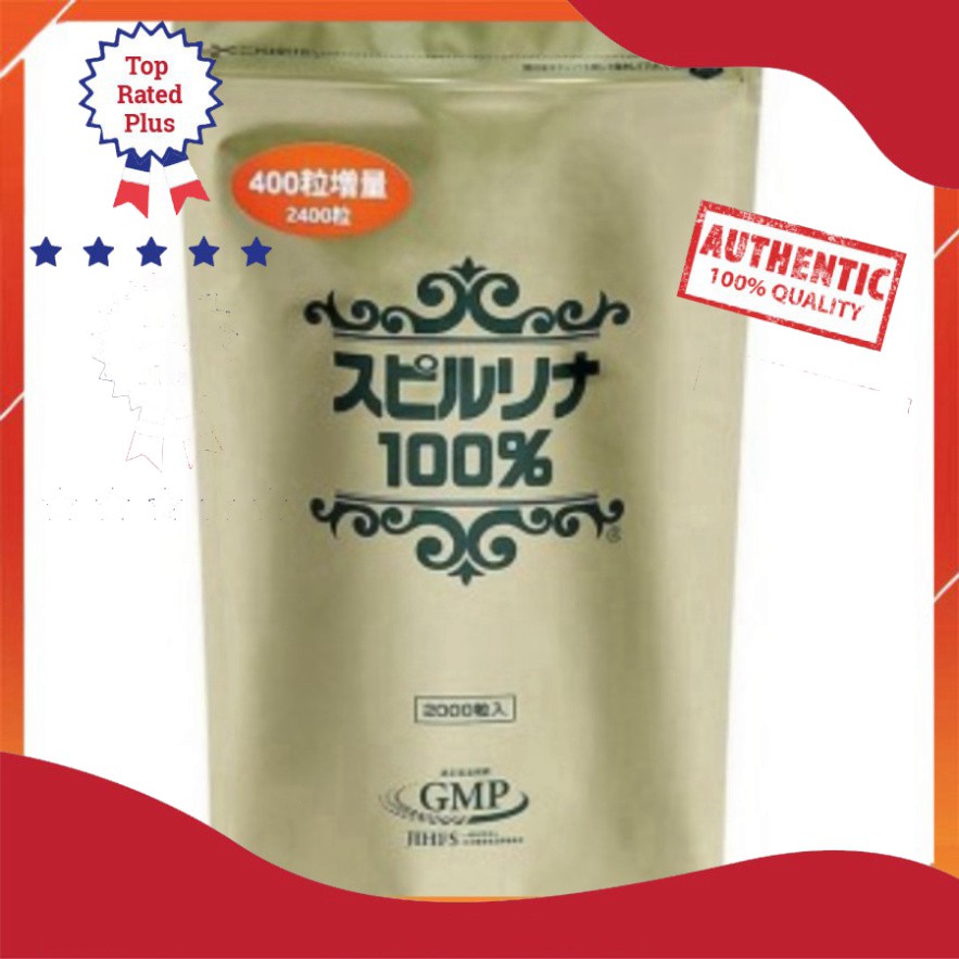 XẢ KHO THANH LÝ Tảo xoắn Spirulina Algae 100% Dạng túi 2400 viên của Nhật XẢ KHO THANH LÝ