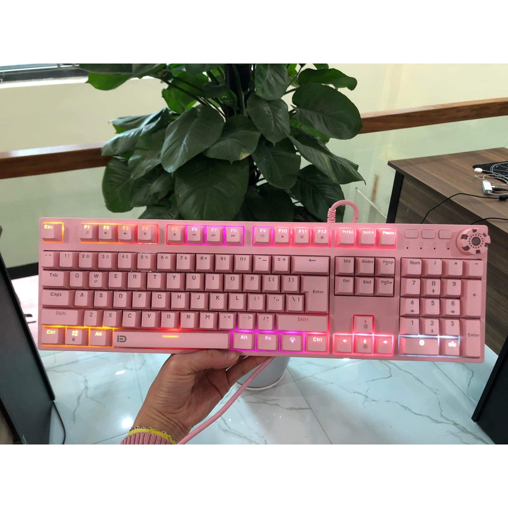 SIEU KHUYẾN MẠI Bàn phím cơ màu hồng 𝐅𝐃 𝐈𝐊𝟔𝟏𝟗