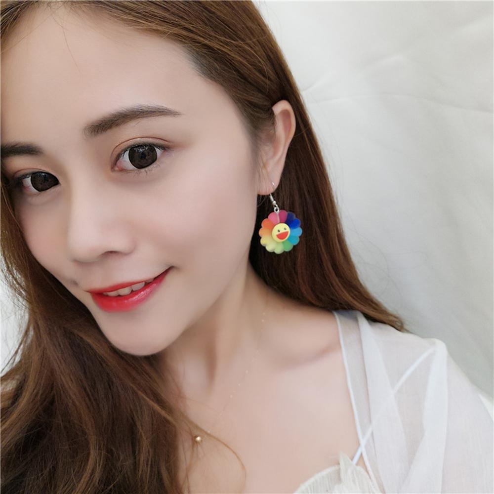 Kẹp Tóc Hình Hoa Hướng Dương Màu Cầu Vồng Ngọt Ngào Cho Nữ