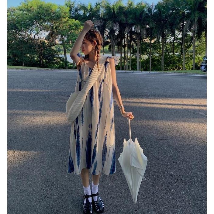 Đầm Hai Dây Nhuộm Màu Ngọt Ngào Thiết Kế Mới Mùa Hè Cho Nữ 2021