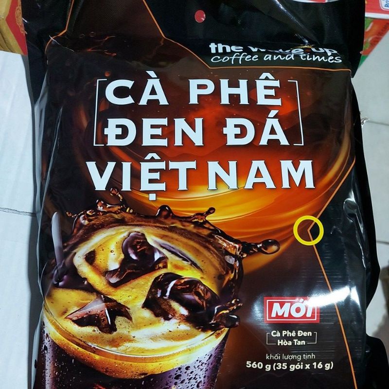 Cà phê WAKE UP đen đá 560g (35 gói ×16g)