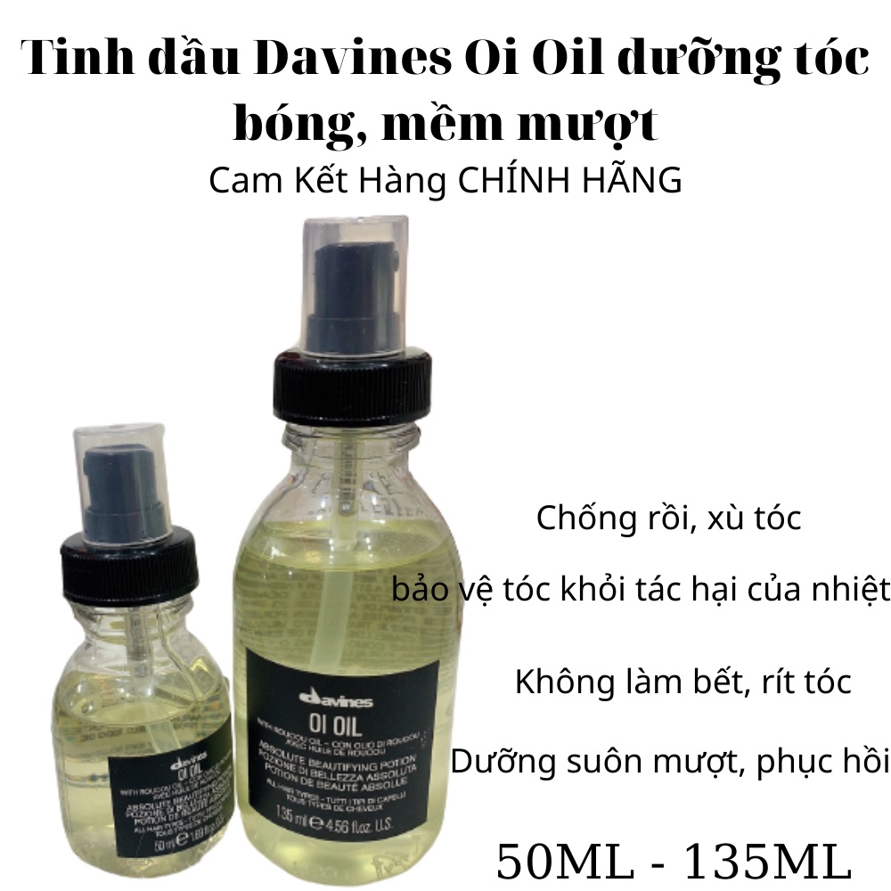 [ DAVINES ]Tinh dầu Davines Oi Oil – 50ml / 135ml, dưỡng tóc bóng, mềm mượt