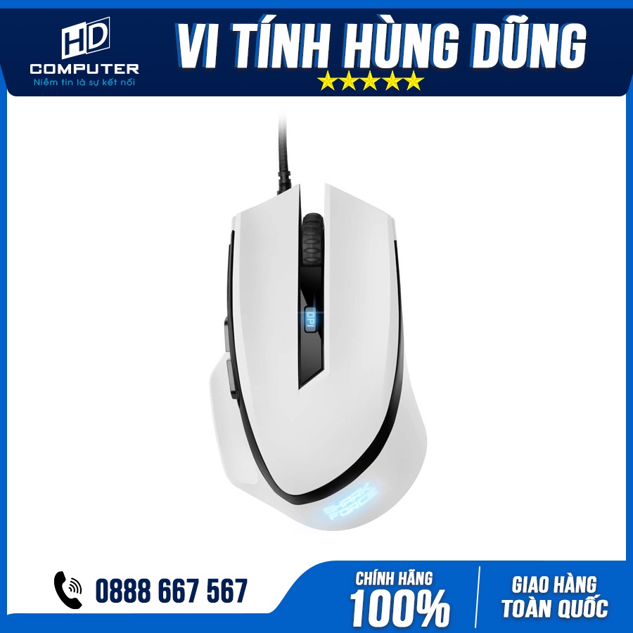 New Chuột Sharkoon Shark Force White Gaming Optipcal Mouse có dây BH 01 Tháng