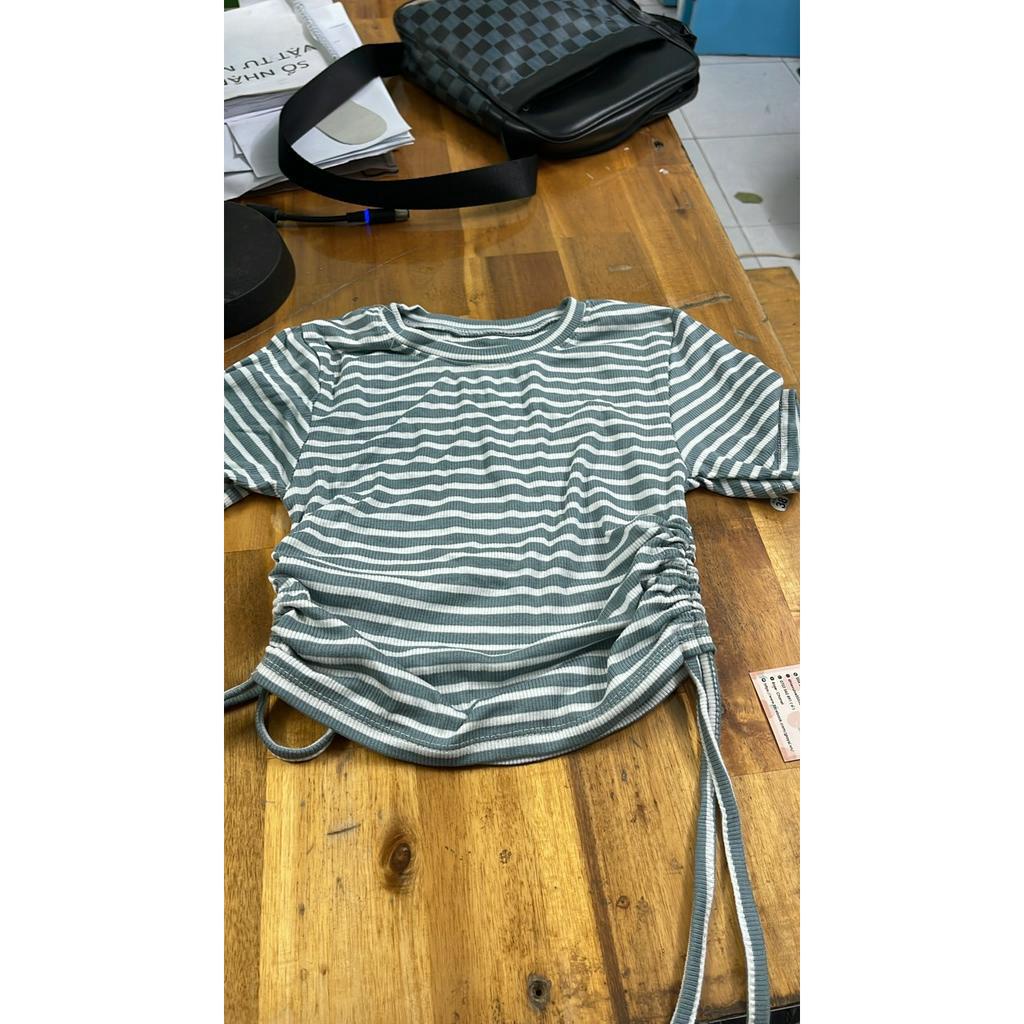 Áo thun nữ rút dây hông sexy croptop