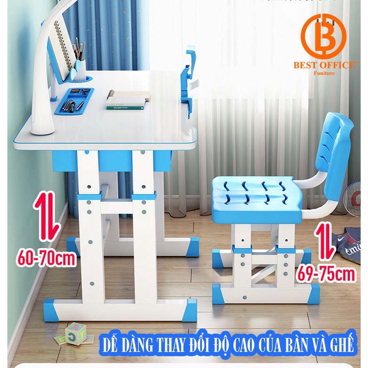 Bàn ghế trẻ em K11, bộ bàn ghế thông minh thay đổi cao thấp BH 12 THÁNG