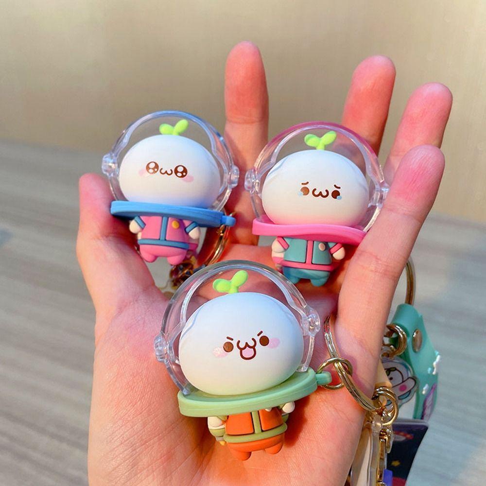 Rebuy1 Móc Chìa Khóa Hình Búp Bê Hoạt Hình Bánh Bao Cỏ Dài Đáng Yêu