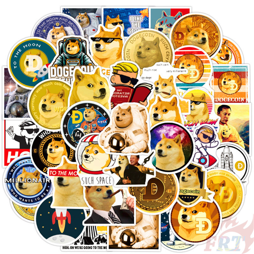 ❉ Dogecoin Series 02 Stickers ❉ 50Pcs/Set DIY Fashion Luggage Laptop Skateboard Decals Doodle Stickers