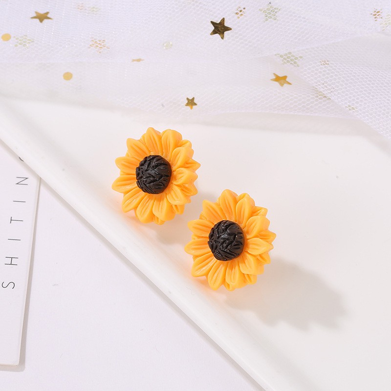 Charm Set Of Sunflower Necklaces And Earrings With Pearls
