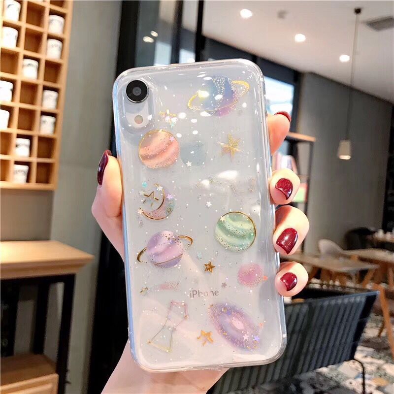 Ốp lưng trong suốt hoạ tiết vũ trụ dành cho điện thoại Apple iPhone 12 11 Pro Max 6 6s Plus 7 8 Plus | BigBuy360 - bigbuy360.vn