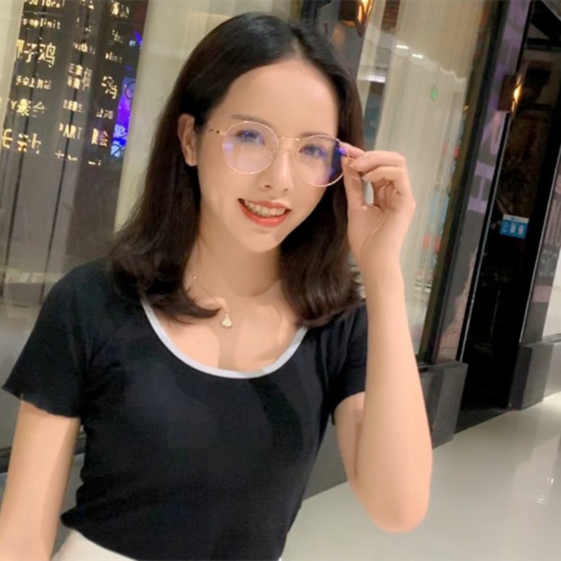 Kính Râm Gọng Kim Loại Tròn Phong Cách Hàn Quốc