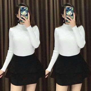 Áo cổ lọ len gân cực xinh