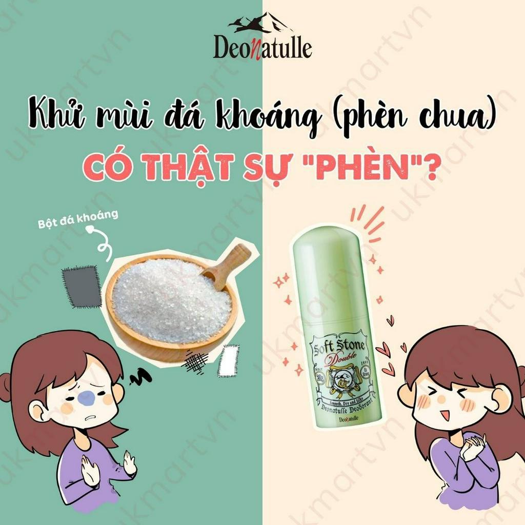 Lăn Khử Mùi Deonatulle Đá Khoáng Làm Sáng Da 20g Soft Stone W Double Deodorant #Color Control