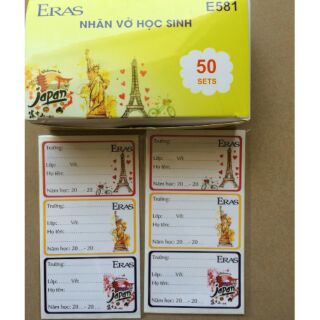 Set 15 Nhãn vở học sinh
