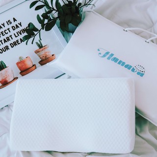 Gối ngủ giảm đau cổ vai gáy HANAVA Memory Foam Pillow 50x30cm - Màu trắng