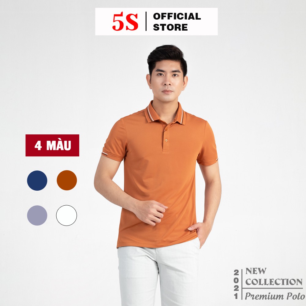 [MUA 2 GIẢM 30K] Áo Thun Nam Có Cổ 5S (4 màu), Vải Coolmax Siêu Mát, Phom Hơi Ôm Trẻ Trung (APC21013-01)