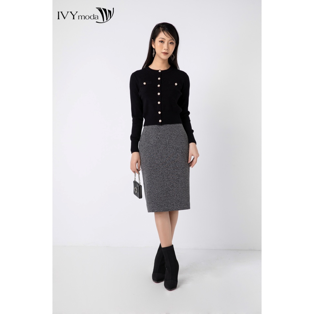 [NHẬP WABRTL5 GIẢM 10% TỐI ĐA 50K ĐH 250K ]Áo cardigan len nữ khuy ngọc IVY moda MS 77B7955