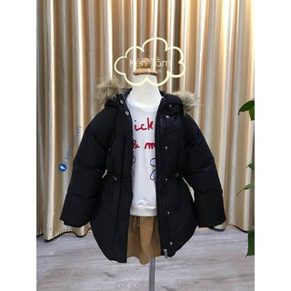 Áo phao zara kid màu đen mũ viền lông