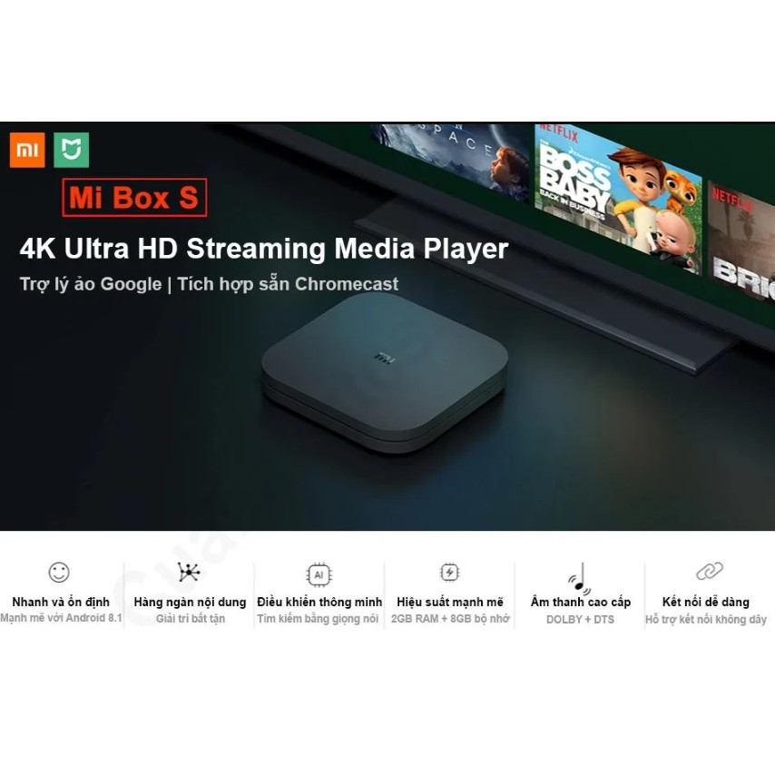 [Bản quốc tế] Android Tivi Box Xiaomi Mibox S 4K (Android 8.1) | BH 6 THÁNG