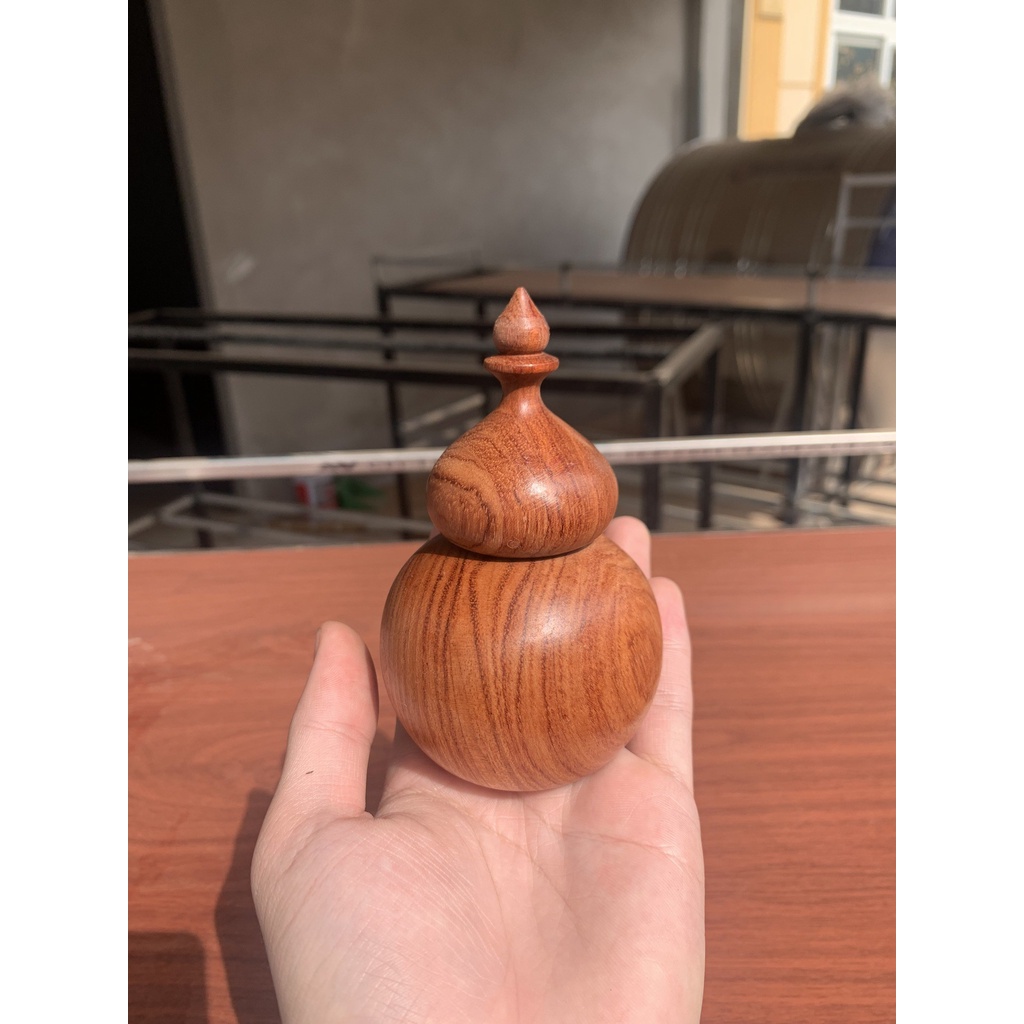 Lọ tăm gỗ Hương hồ lô cao lõi gỗ già