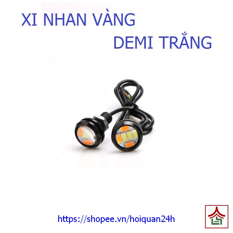 Đèn Xi Nhan kèm Demi Cúc Áo Mini Cao Cấp 2 trong 1, Xi Nhan Vàng kèm Demi Trắng