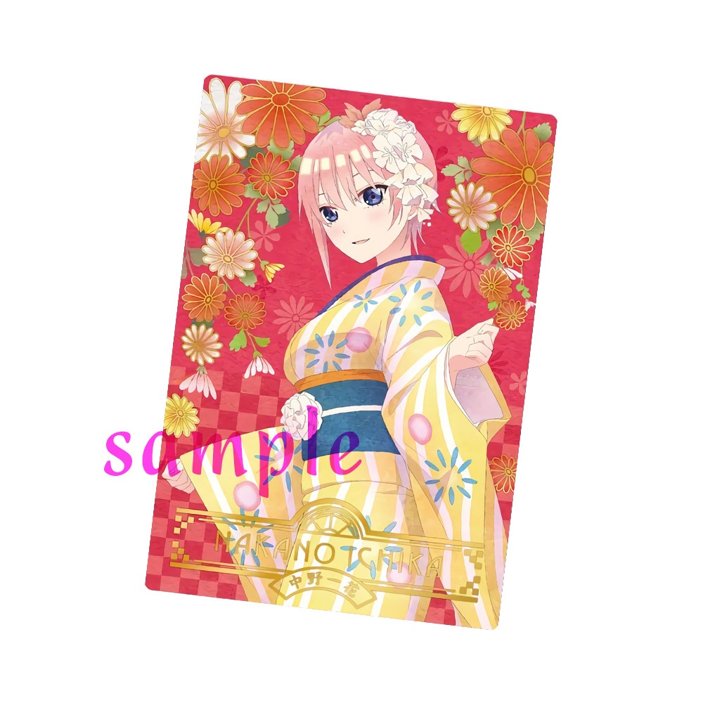 Ảnh card bo góc in hình Gotoubun No Hanayome ver YUKATA Nhà Có 5 Nàng Dâu thẻ bo viền 5*8cm anime chibi sưu tầm