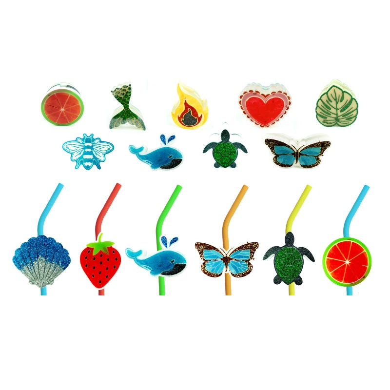 Khuôn Silicone Làm Ống Hút Hình Bươm Bướm Dùng Làm Đồ Trang Sức Epoxy Resin Pha Lê