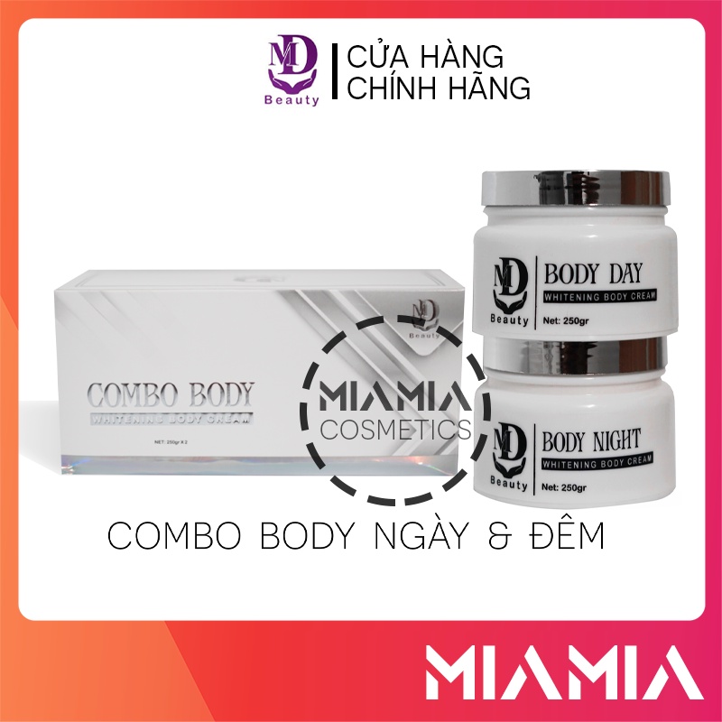 Combo Kem Body Ngày Đêm MD Beauty chính hãng - 2 hộp Kem body MD Beauty dưỡng trắng da - 8938510826402