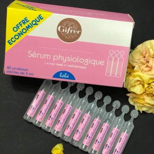 nước muối sinh lý physiodose pháp ( hồng-vàng-xanh)