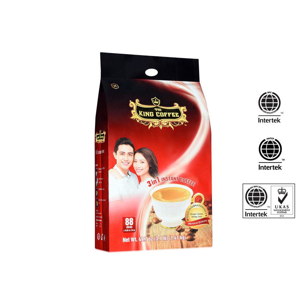 Cà Phê sữa Hòa Tan 3IN1 KING COFFEE - Túi 88 gói x 16g - Từ hạt café Arabica và Robusta | BigBuy360 - bigbuy360.vn