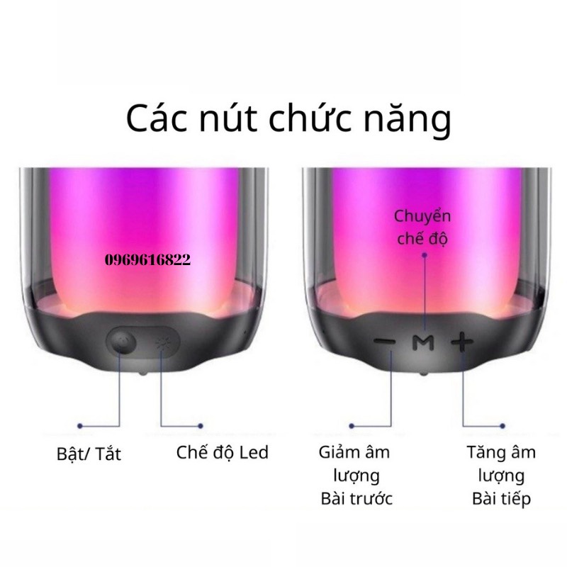 Loa Bluetooth JBL pulse 4 Đèn Led Âm Thanh Chuẩn Bass Căng Đét Hàng Cao Cấp