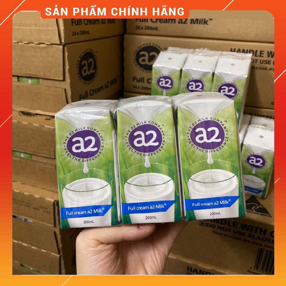 Sữa tươi tiệt trùng nguyên kem A2 full cream dạng nước 200ml