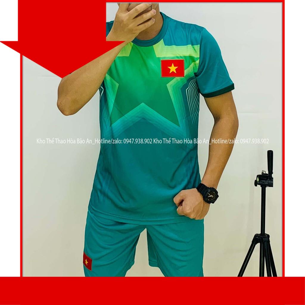 Áo thủ môn tuyển việt Nam 2022, bộ quần áo bóng đá tuyển vietnam 2022 vải thun thái fom 43-90kg