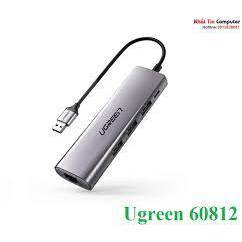 Bộ chia USB 3.0 ra 3 cổng USB 3.0 + Lan Gigabit 1000Mbps Ugreen 60812 cao cấp